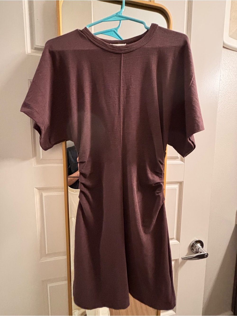 Evereve Short-Sleeve Midi Dress in Brown